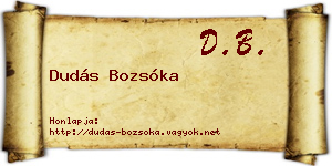 Dudás Bozsóka névjegykártya